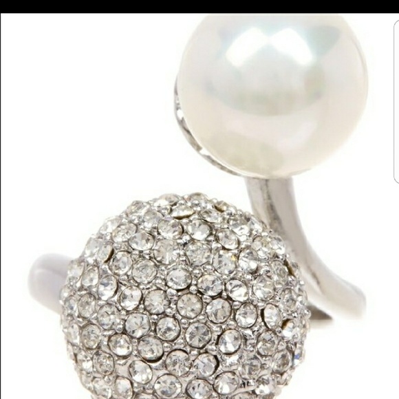 Silver Pave & Pearl Ring - Picture 3 of 5